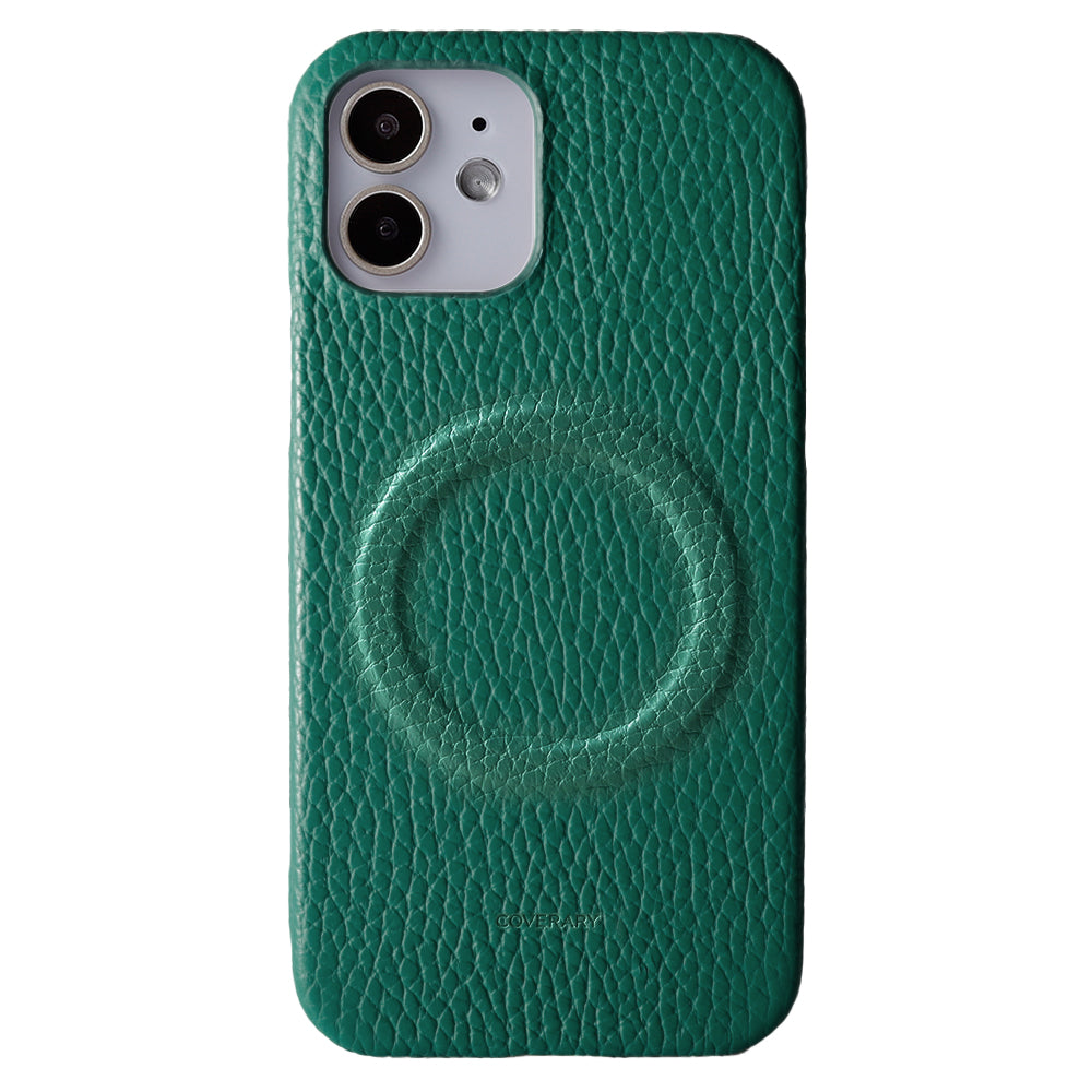 Cuir véritable 32 couleurs cuir italien grainé compatible Magsafe coque arrière série iPhone
