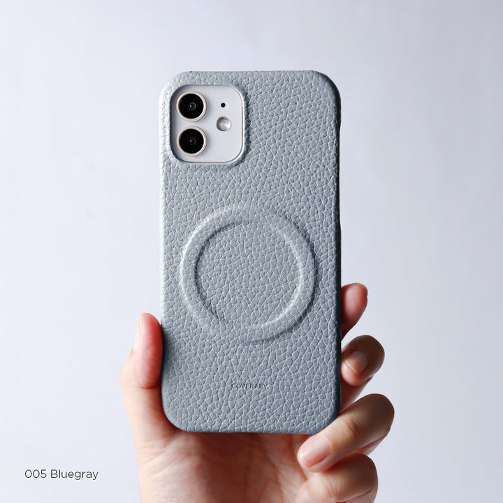 Cuir véritable 32 couleurs cuir italien grainé Compatible Magsafe Coque arrière