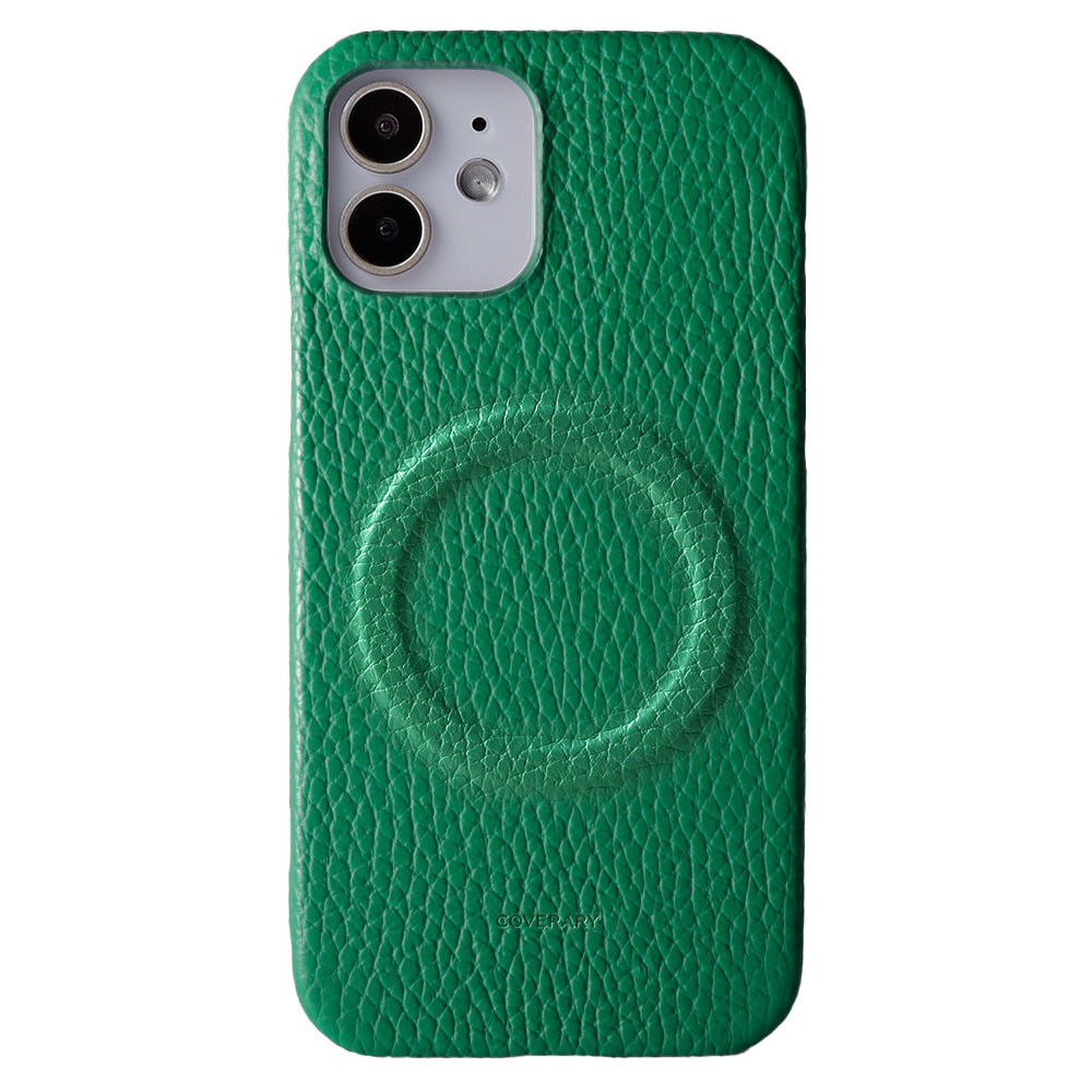 Cuir véritable 32 couleurs cuir italien grainé compatible Magsafe coque arrière série iPhone