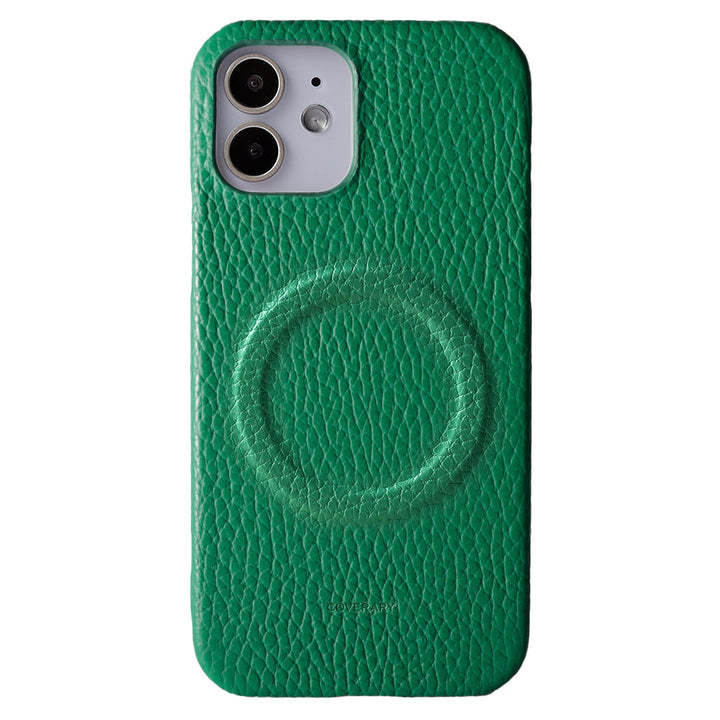 Cuir véritable 32 couleurs cuir italien grainé compatible Magsafe coque arrière série iPhone