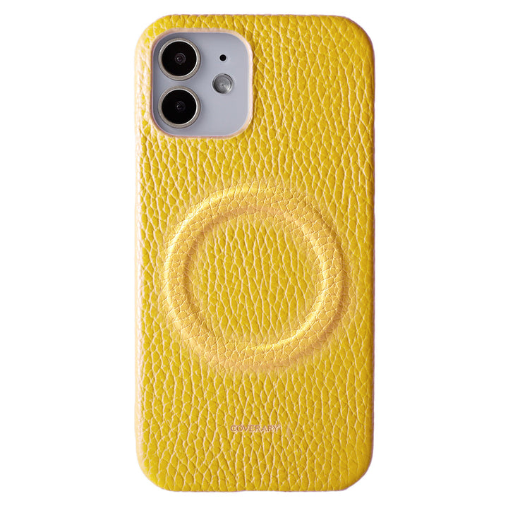 Cuir véritable 32 couleurs cuir italien grainé compatible Magsafe coque arrière série iPhone