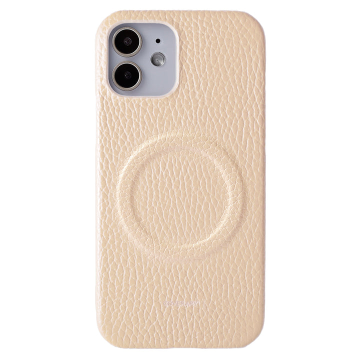 Cuir véritable 32 couleurs cuir italien grainé compatible Magsafe coque arrière série iPhone