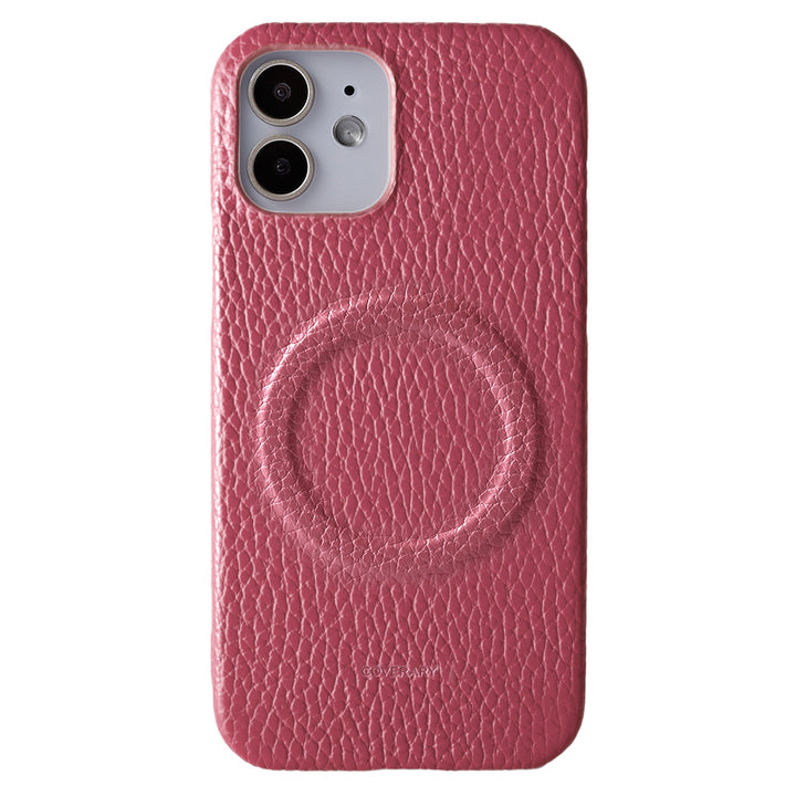 Cuir véritable 32 couleurs cuir italien grainé Compatible Magsafe Coque arrière