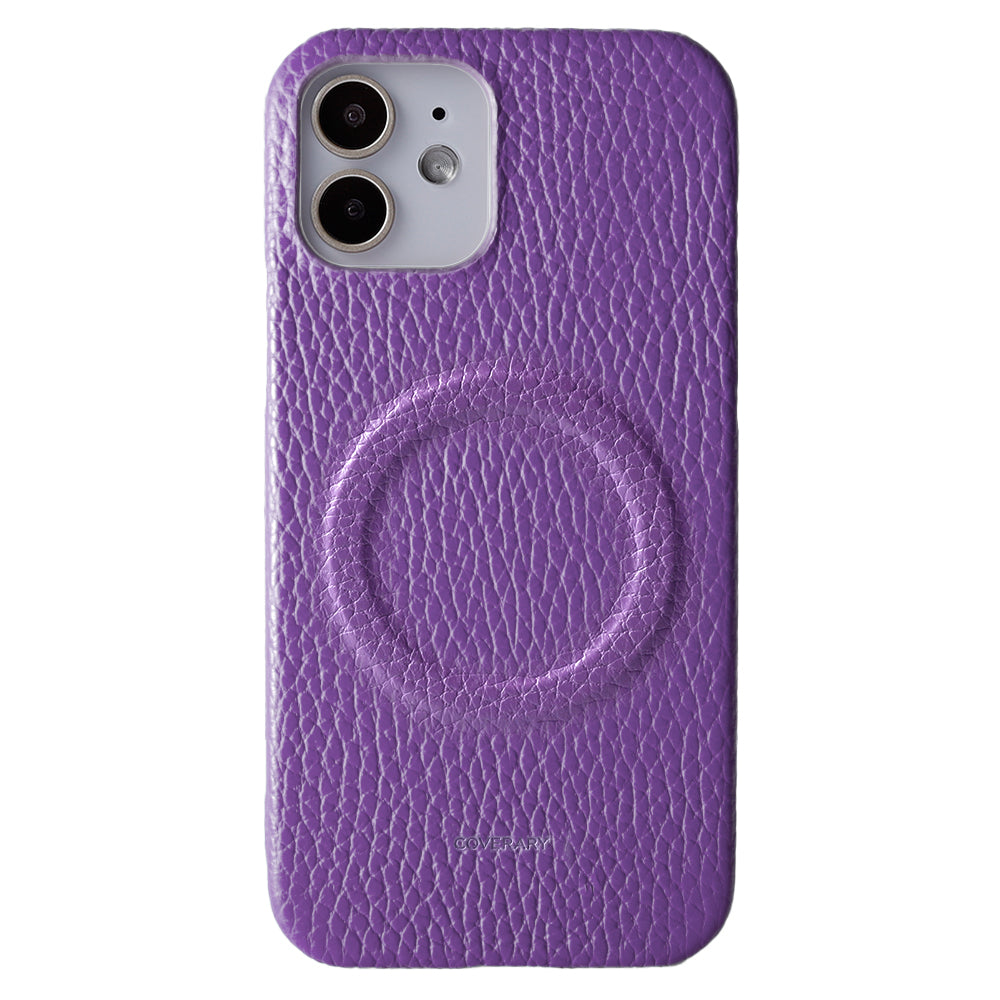 Cuir véritable 32 couleurs cuir italien grainé Compatible Magsafe Coque arrière