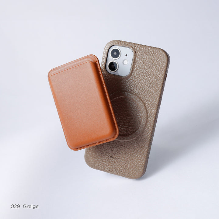 Cuir véritable 32 couleurs cuir italien grainé Compatible Magsafe Coque arrière