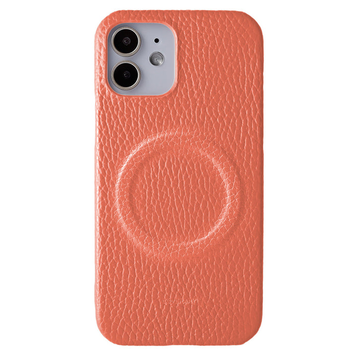 Cuir véritable 32 couleurs cuir italien grainé compatible Magsafe coque arrière série iPhone