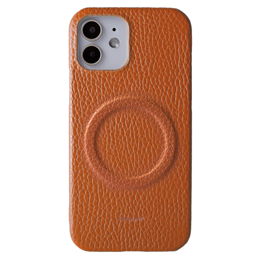 Cuir véritable 32 couleurs cuir italien grainé compatible Magsafe coque arrière série iPhone