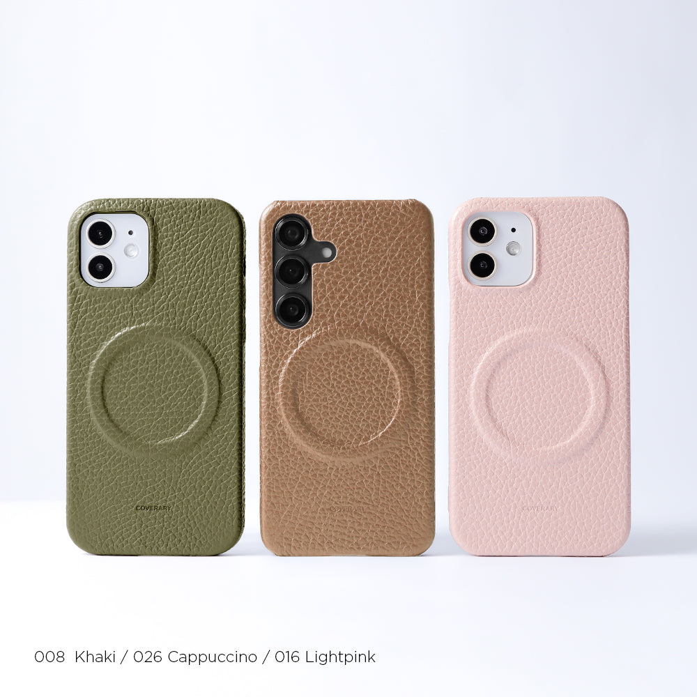 Cuir véritable 32 couleurs cuir italien grainé Compatible Magsafe Coque arrière