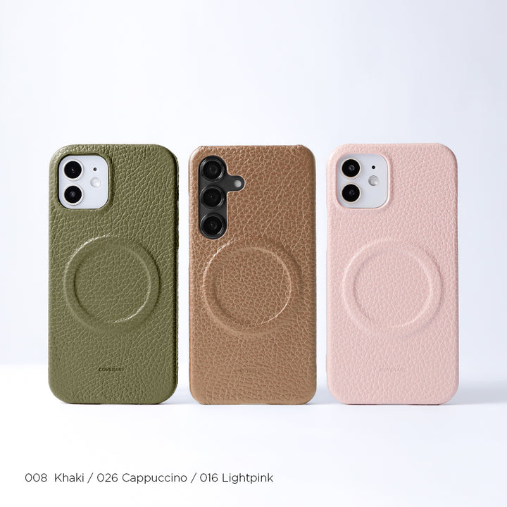 Cuir véritable 32 couleurs cuir italien grainé Compatible Magsafe Coque arrière