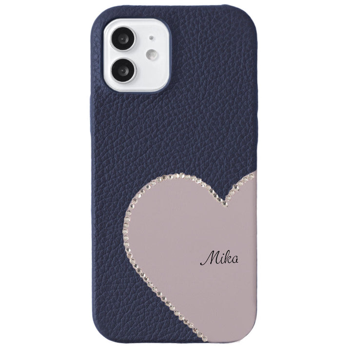 Genuine Leather 32 Colors Italian Shrink Leather Motif Cut Leather Printed Name Stone Decoration Back Case Xperia Series