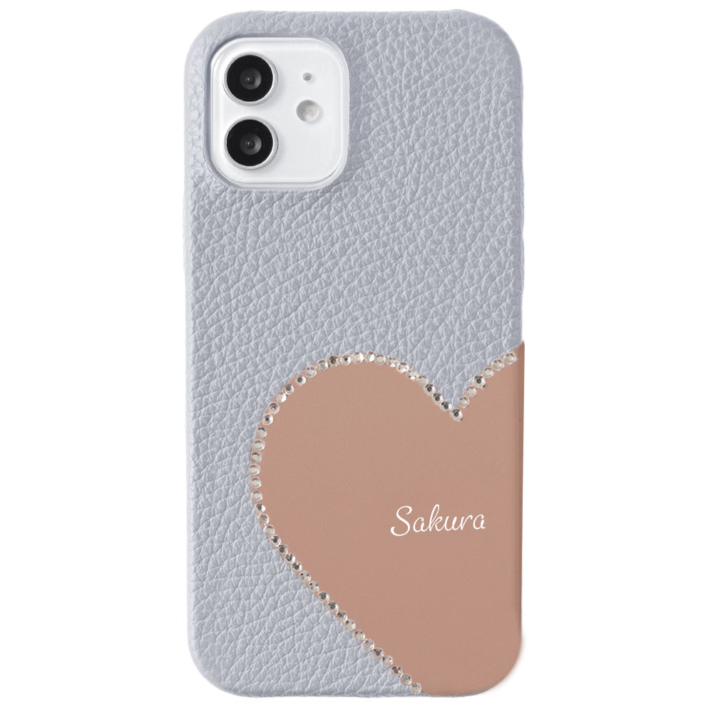 Genuine Leather 32 Colors Italian Shrink Leather Motif Cut Leather Printed Name Stone Decoration Back Case Xperia Series