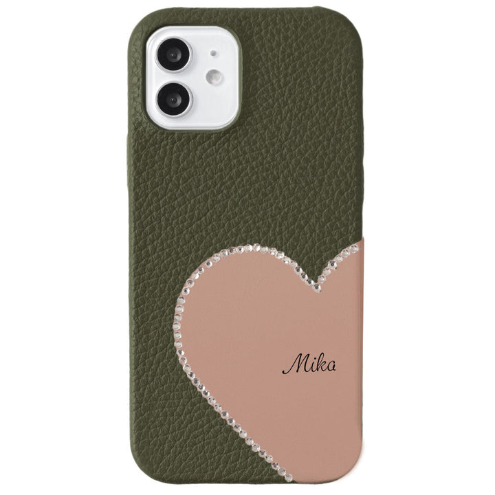 Genuine Leather 32 Colors Italian Shrink Leather Motif Cut Leather Printed Name Stone Decoration Back Case Xperia Series