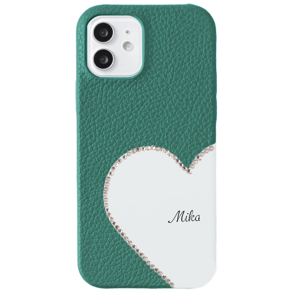 Genuine Leather 32 Colors Italian Shrink Leather Motif Cut Leather Printed Name Stone Decoration Back Case AQUOS Series