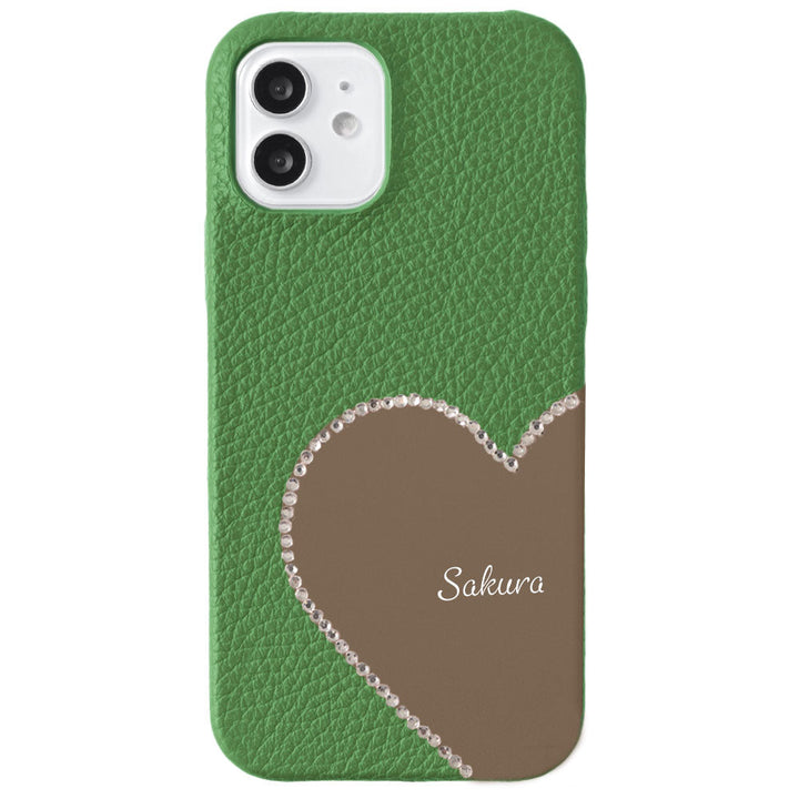 Genuine Leather 32 Colors Italian Shrink Leather Motif Cut Leather Printed Name Stone Decoration Back Case Xperia Series