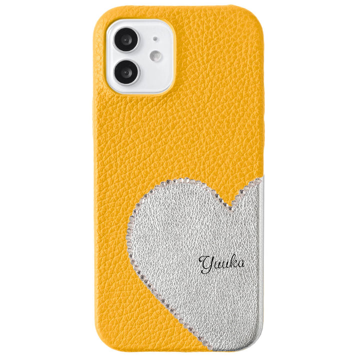 Genuine Leather 32 Colors Italian Shrink Leather Motif Cut Leather Printed Name Stone Decoration Back Case AQUOS Series
