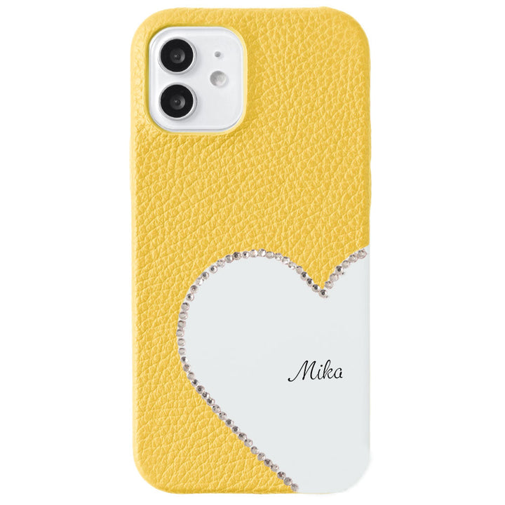 Genuine Leather 32 Colors Italian Shrink Leather Motif Cut Leather Printed Name Stone Decoration Back Case Xperia Series