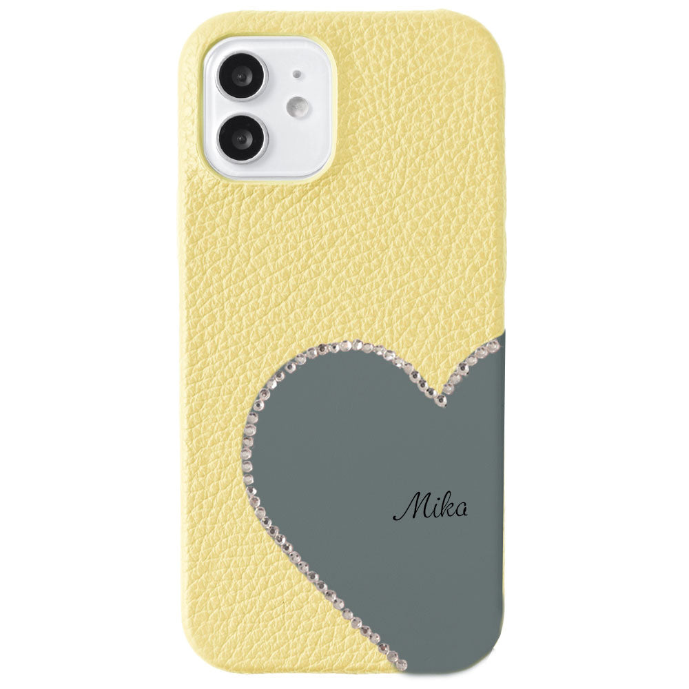 Genuine Leather 32 Colors Italian Shrink Leather Motif Cut Leather Printed Name Stone Decoration Back Case Xperia Series