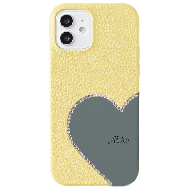 Genuine Leather 32 Colors Italian Shrink Leather Motif Cut Leather Printed Name Stone Decoration Back Case Xperia Series