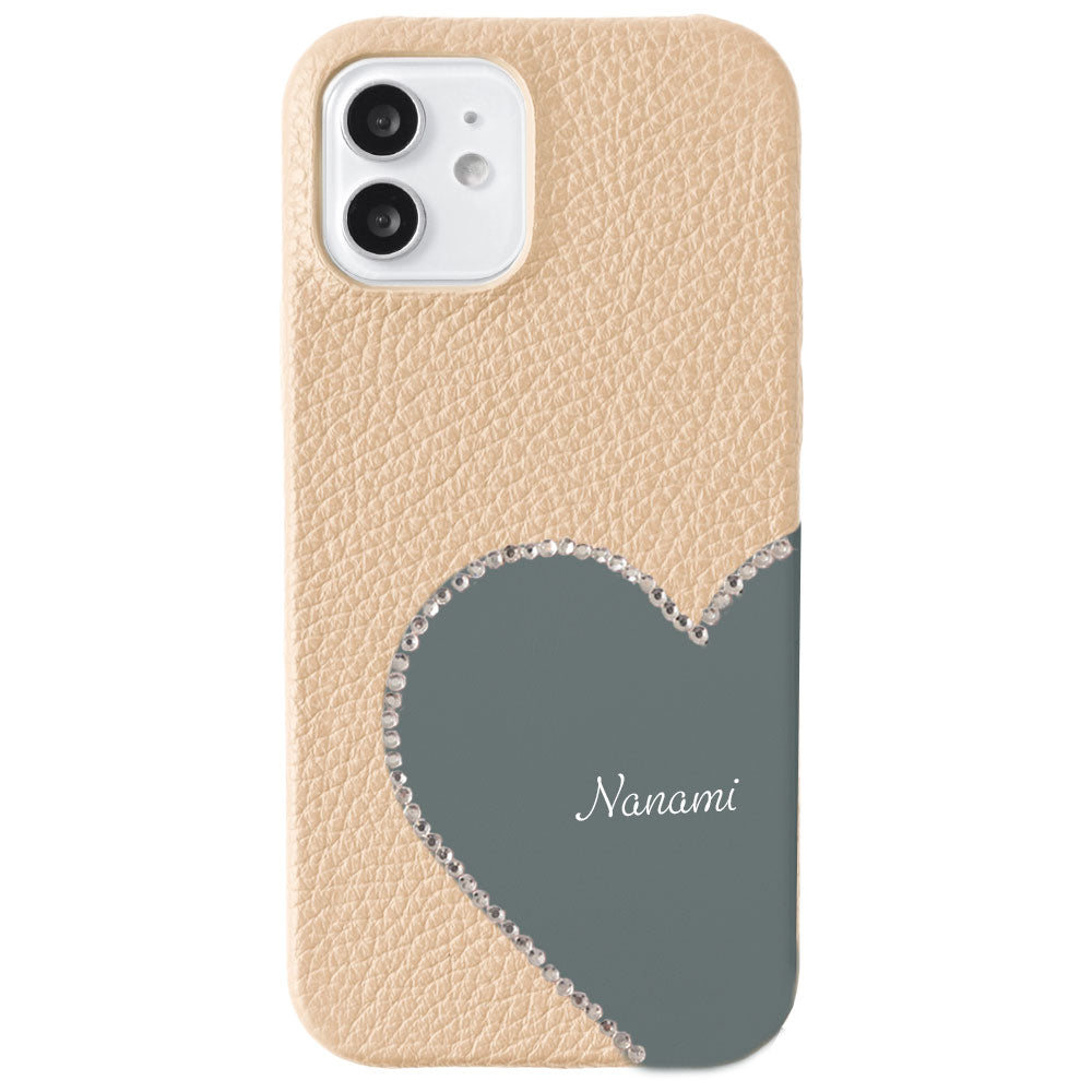 Genuine Leather 32 Colors Italian Shrink Leather Motif Cut Leather Printed Name Stone Decoration Back Case Xperia Series