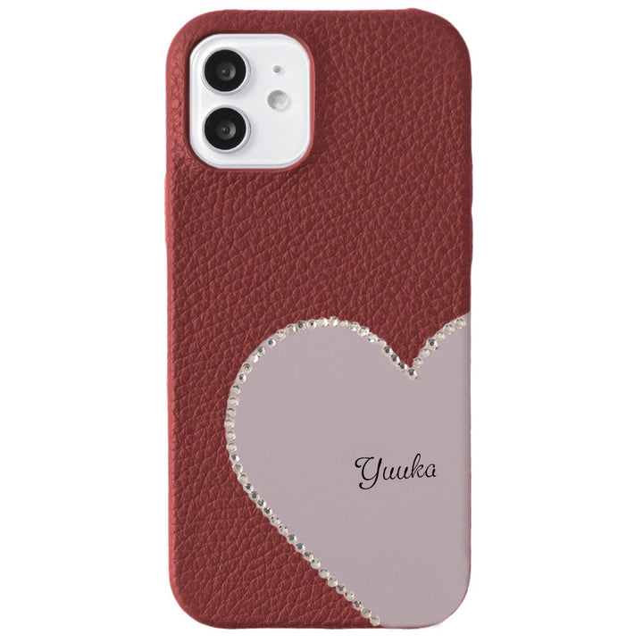 Genuine Leather 32 Colors Italian Shrink Leather Motif Cut Leather Printed Name Stone Decoration Back Case Xperia Series