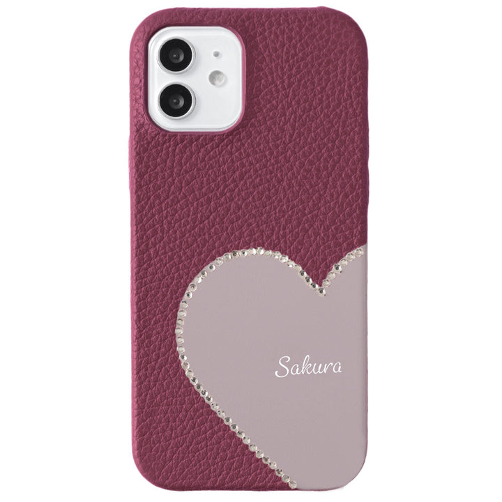 Genuine Leather 32 Colors Italian Shrink Leather Motif Cut Leather Printed Name Stone Decoration Back Case Xperia Series