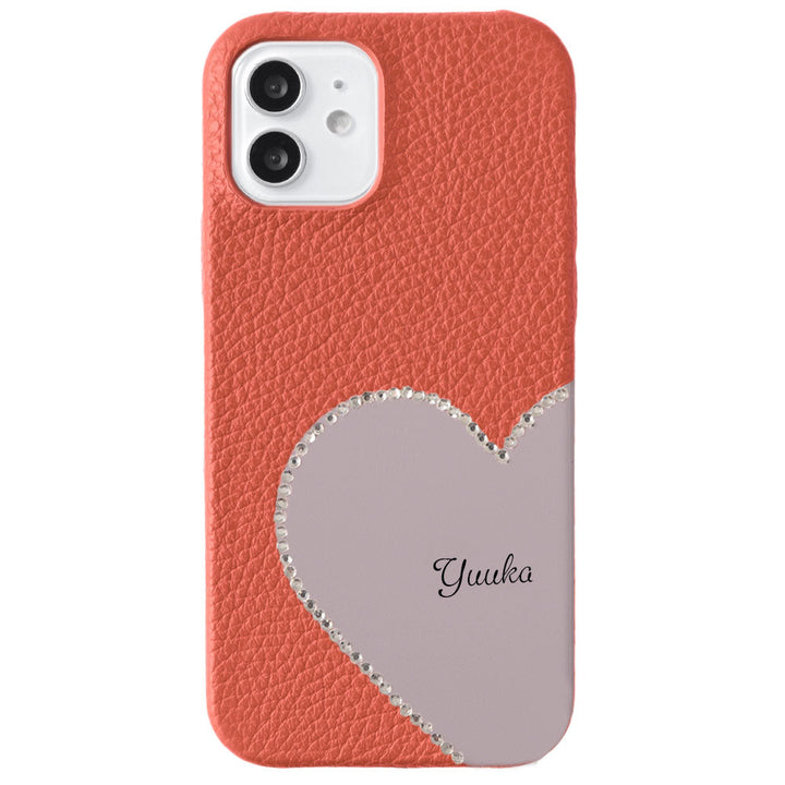 Genuine Leather 32 Colors Italian Shrink Leather Motif Cut Leather Printed Name Stone Decoration Back Case Xperia Series