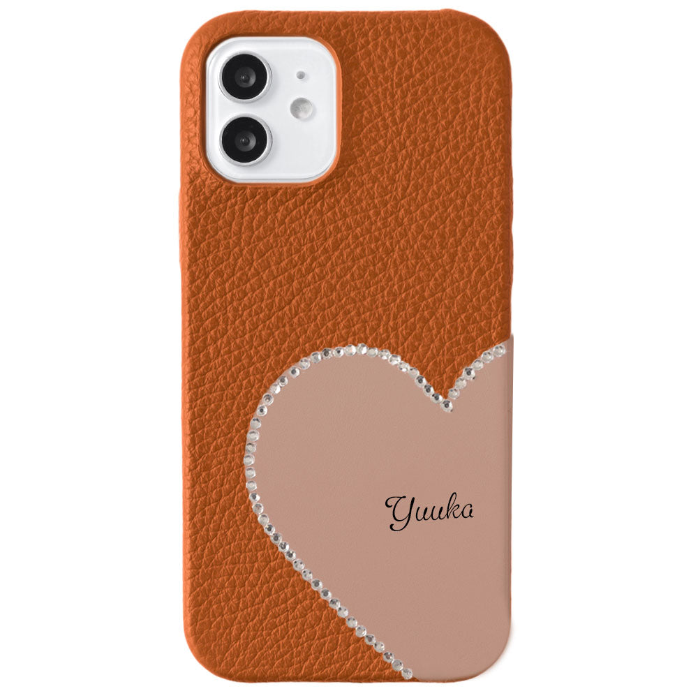 Genuine Leather 32 Colors Italian Shrink Leather Motif Cut Leather Printed Name Stone Decoration Back Case Xperia Series