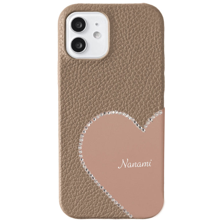 Genuine Leather 32 Colors Italian Shrink Leather Motif Cut Leather Printed Name Stone Decoration Back Case Xperia Series