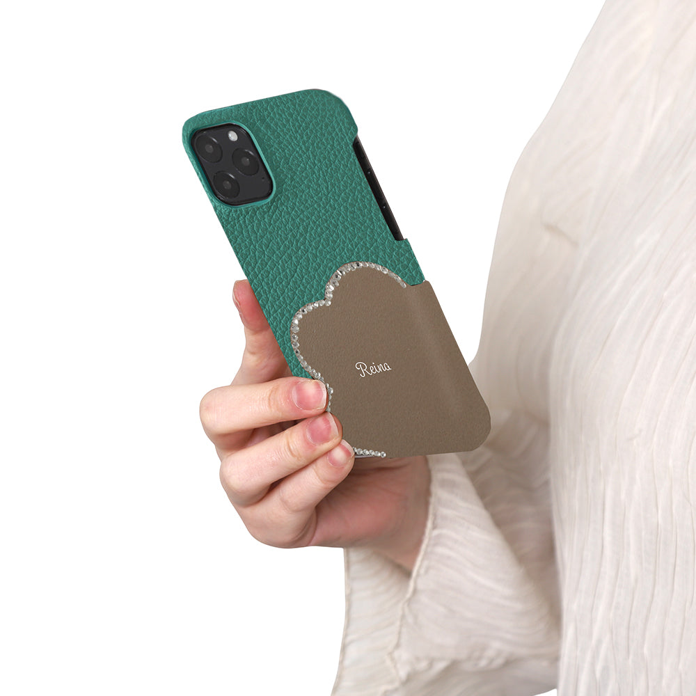 Genuine Leather 32 Colors Italian Shrink Leather Motif Cut Leather Printed Name Stone Decoration Back Case Xperia Series