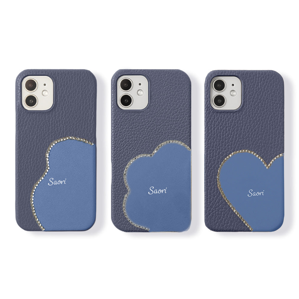 Genuine Leather 32 Colors Italian Shrink Leather Motif Cut Leather Printed Name Stone Decoration Back Case Xperia Series