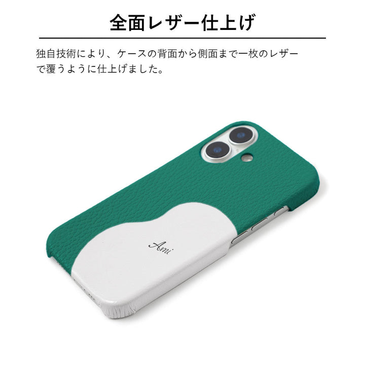 本革 32色 イタリアンシュリンクレザー モチーフカットレザー プリントネーム 背面ケース Galaxyシリーズ