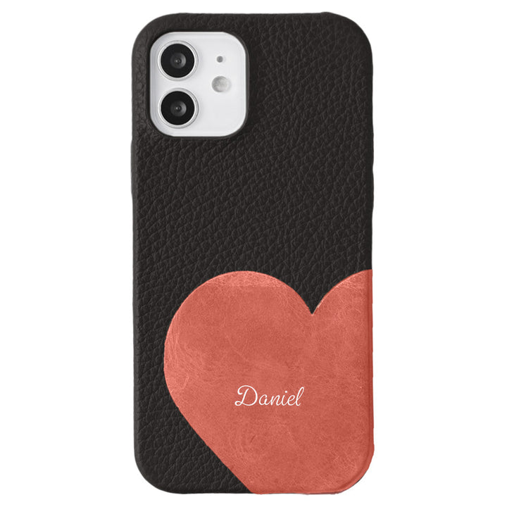 Genuine leather 32 colors Italian shrink leather Mostro motif cut leather Printed name Back case AQUOS series