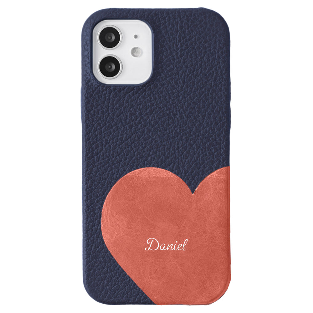 Genuine leather 32 colors Italian shrink leather Mostro motif cut leather Printed name Back case AQUOS series