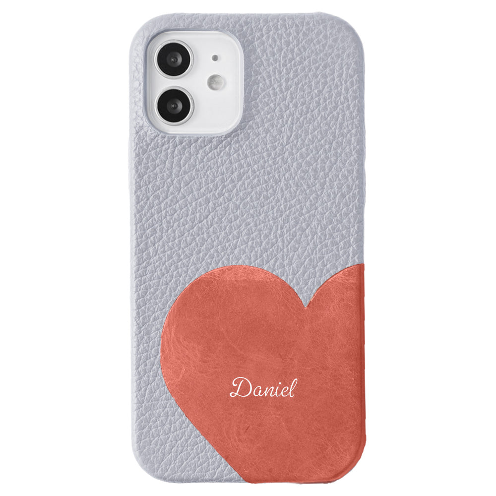 Genuine leather 32 colors Italian shrink leather Mostro motif cut leather Printed name Back case AQUOS series