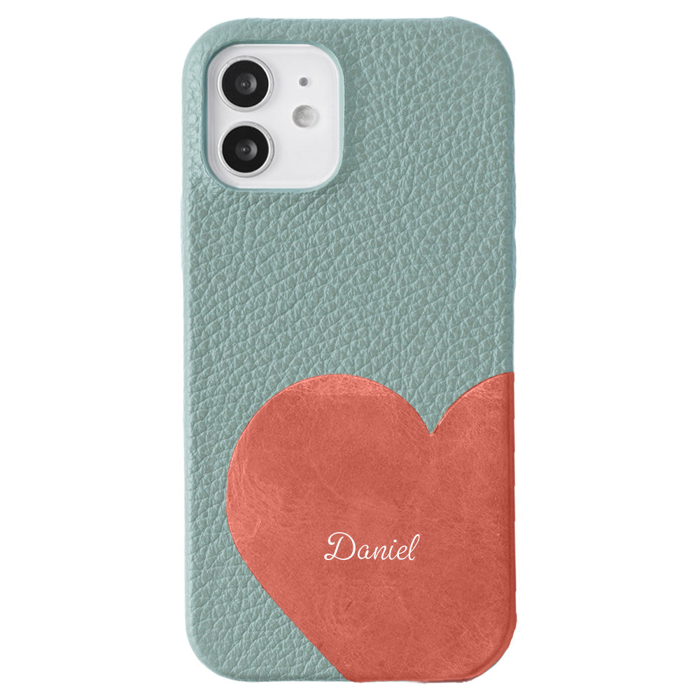 Genuine leather 32 colors Italian shrink leather Mostro motif cut leather Printed name Back case AQUOS series