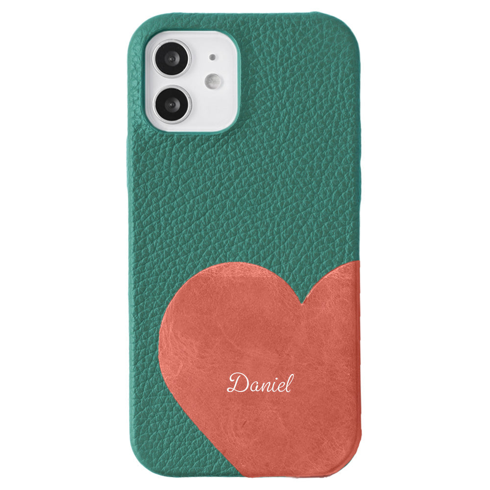Genuine leather 32 colors Italian shrink leather Mostro motif cut leather Printed name Back case AQUOS series