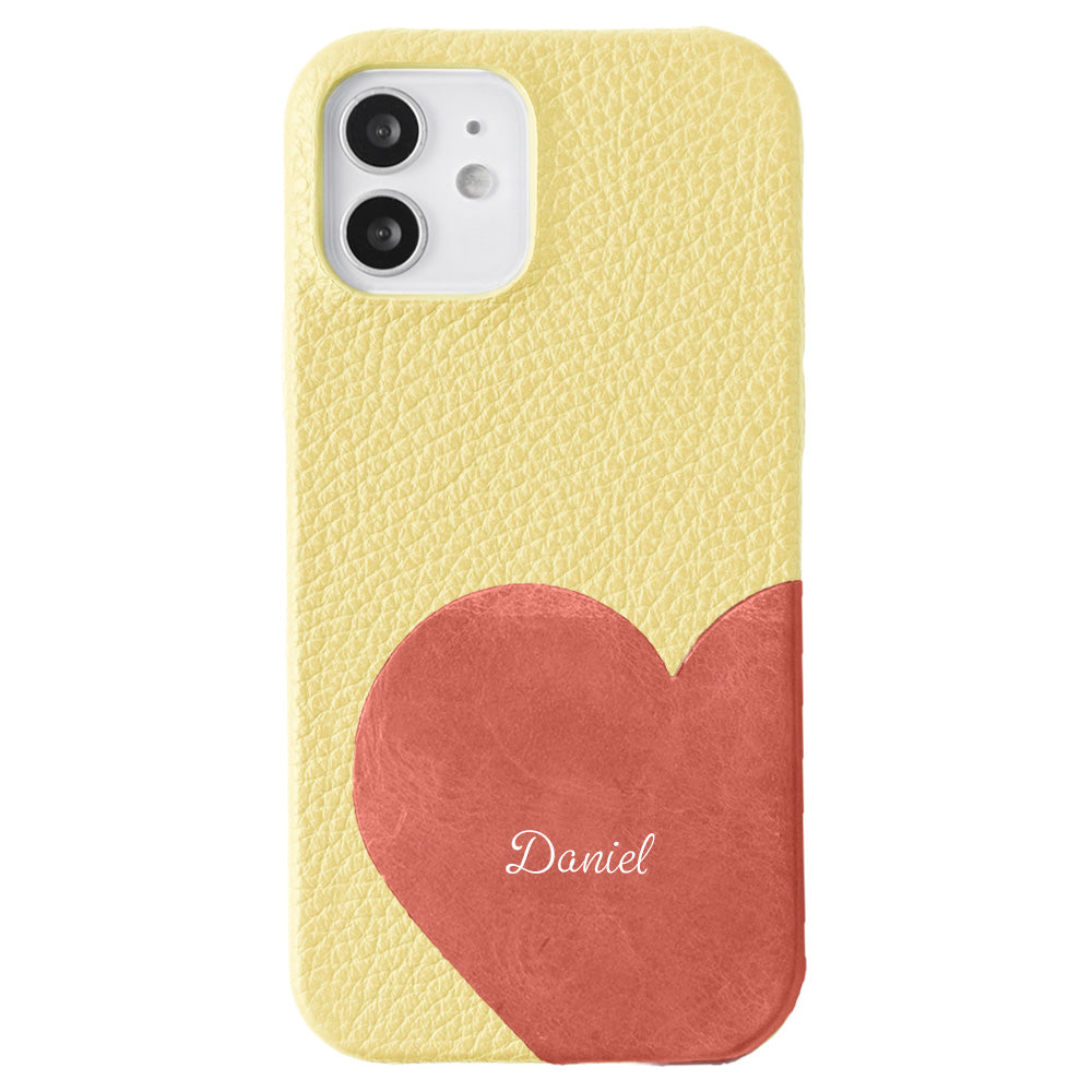 Genuine leather 32 colors Italian shrink leather Mostro motif cut leather Printed name Back case AQUOS series