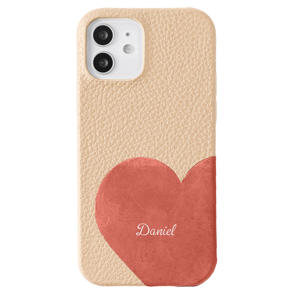 Genuine leather 32 colors Italian shrink leather Mostro motif cut leather Printed name Back case AQUOS series