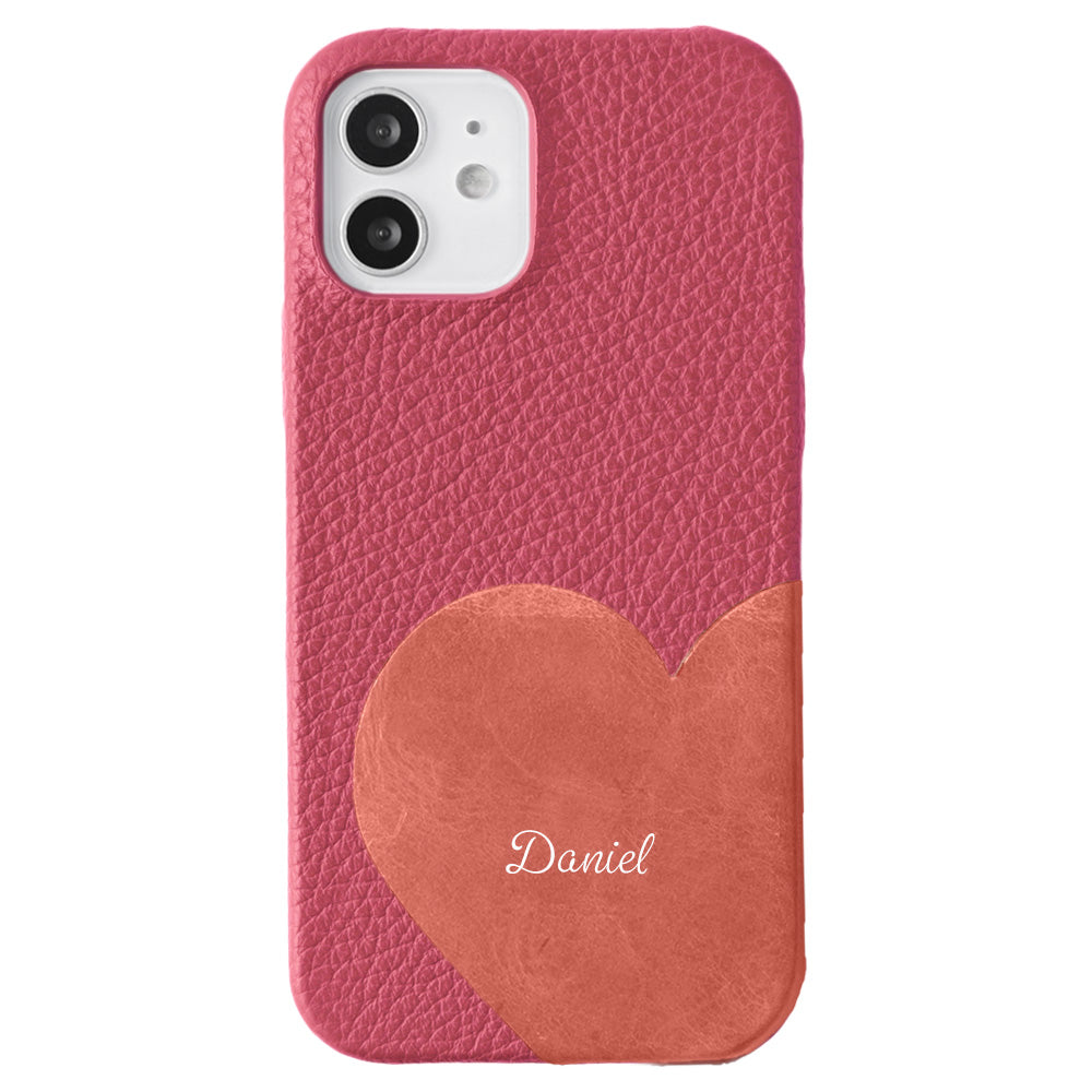 Genuine leather 32 colors Italian shrink leather Mostro motif cut leather Printed name Back case AQUOS series