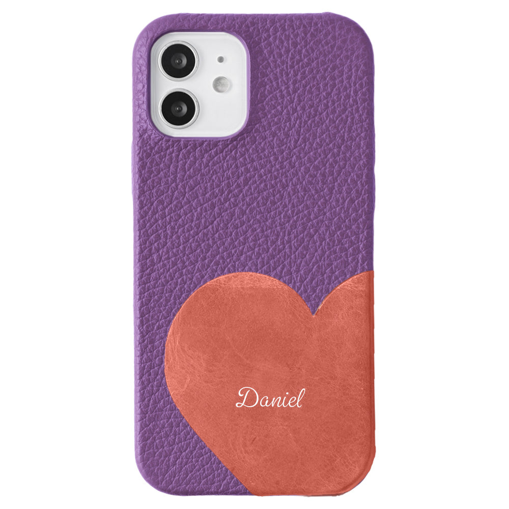 Genuine leather 32 colors Italian shrink leather Mostro motif cut leather Printed name Back case AQUOS series