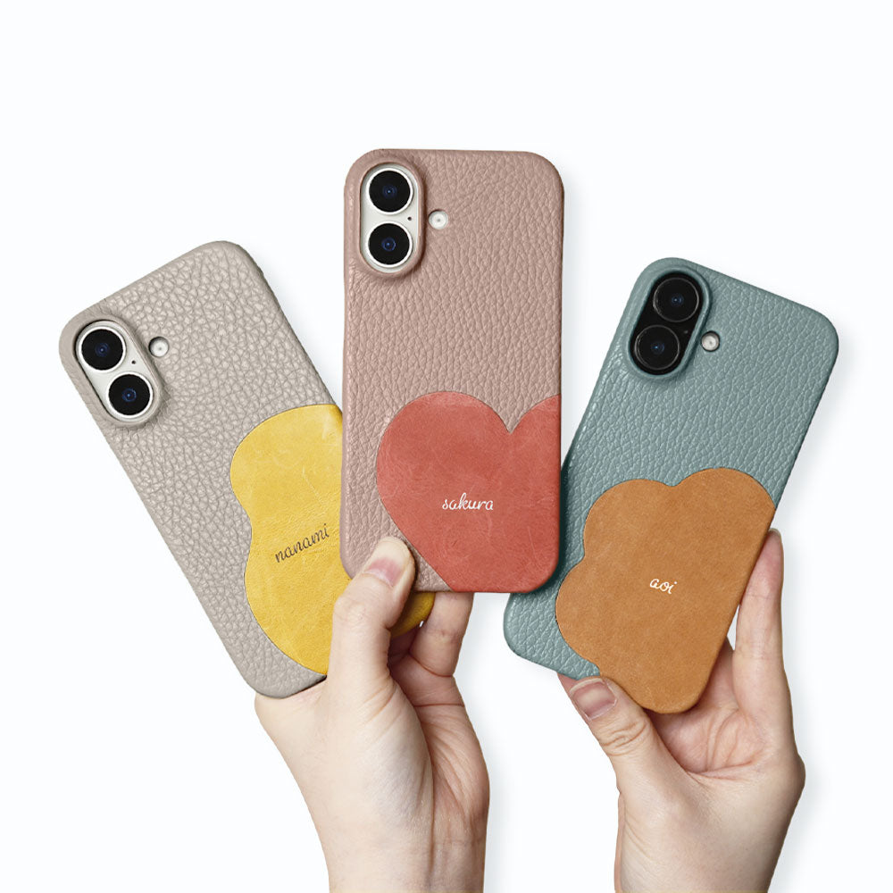 Genuine leather 32 colors Italian shrink leather Mostro motif cut leather Printed name Back case Google Pixel series