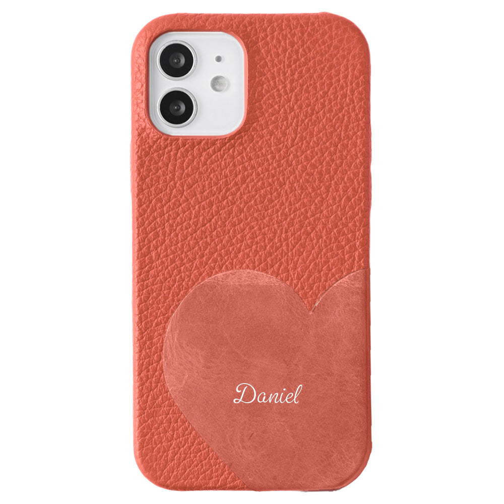 Genuine leather 32 colors Italian shrink leather Mostro motif cut leather Printed name Back case Google Pixel series