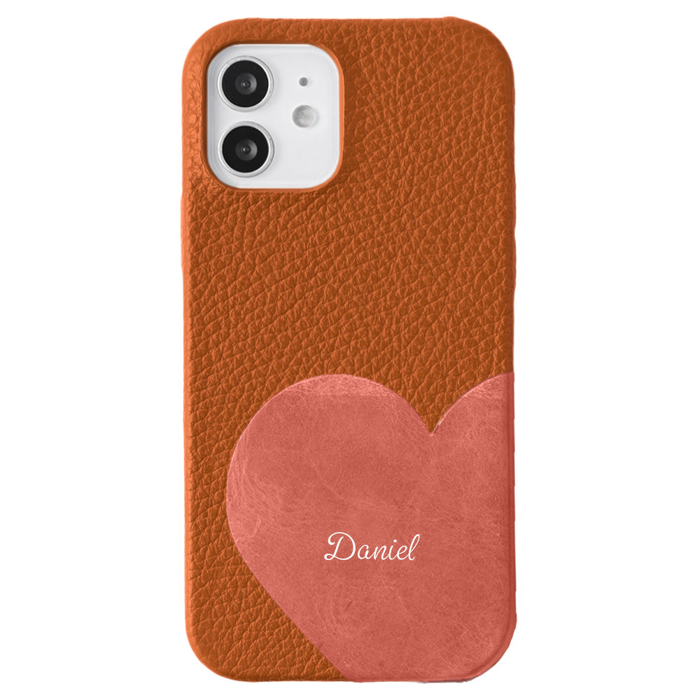 Genuine leather 32 colors Italian shrink leather Mostro motif cut leather Printed name Back case AQUOS series