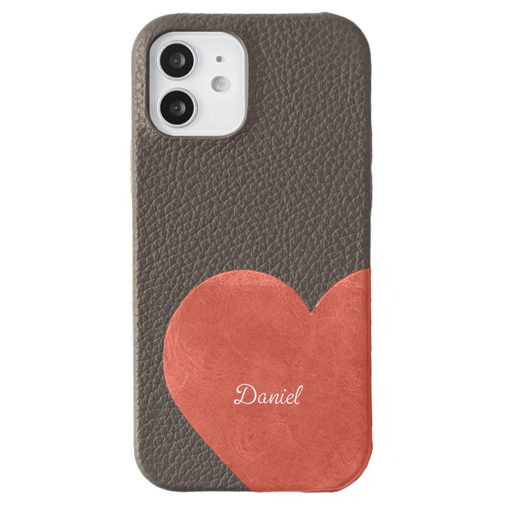 Genuine leather 32 colors Italian shrink leather Mostro motif cut leather Printed name Back case AQUOS series