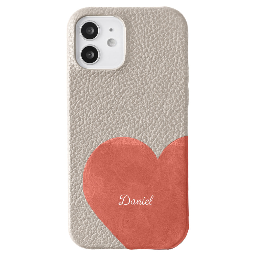Genuine leather 32 colors Italian shrink leather Mostro motif cut leather Printed name Back case AQUOS series
