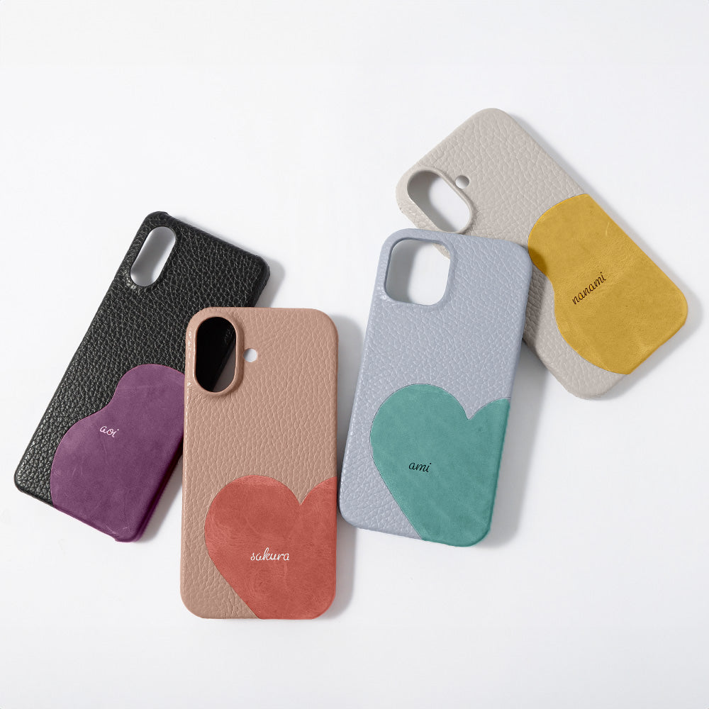 Genuine leather 32 colors Italian shrink leather Mostro motif cut leather Printed name Back case Google Pixel series