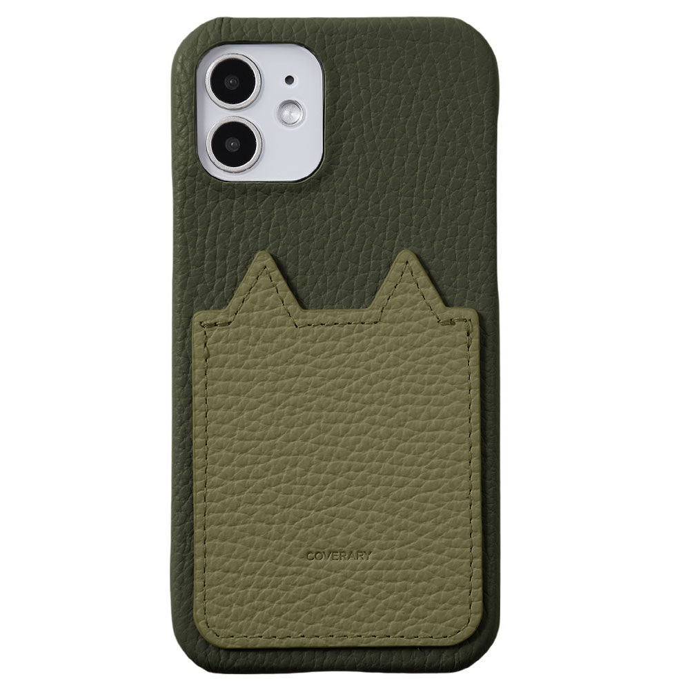 Genuine Leather 32 Colors Italian Shrink Leather Cat-Shaped Pocket Back Case iPhone Series