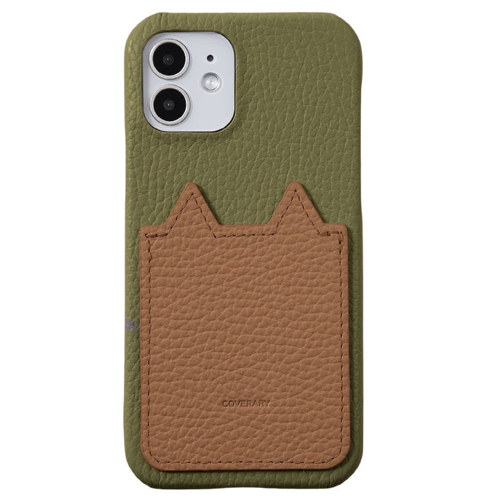 Genuine Leather 32 Colors Italian Shrink Leather Cat-Shaped Pocket Back Case AQUOS Series