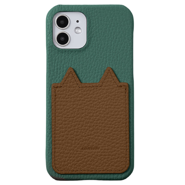 Genuine Leather 32 Colors Italian Shrink Leather Cat-Shaped Pocket Back Case AQUOS Series