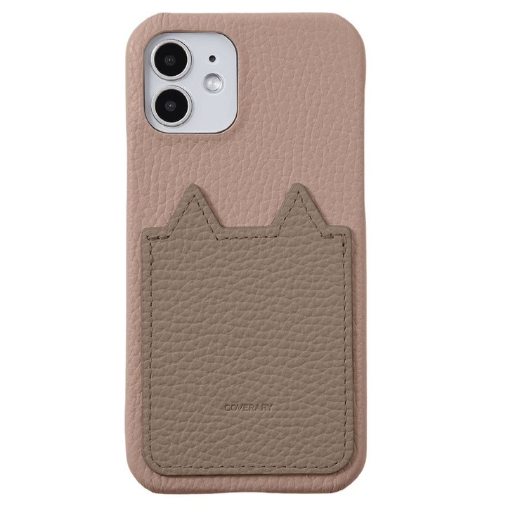 Genuine Leather 32 Colors Italian Shrink Leather Cat-Shaped Pocket Back Case AQUOS Series